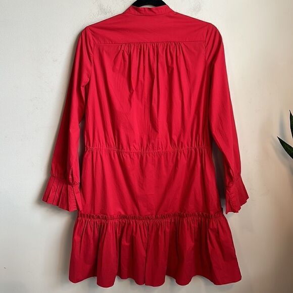 Saloni Pleated Stretch Cotton Mini Dress 4 - Picture 6 of 8